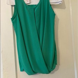 DKNYC sleeveless faux wrap top in size Medium